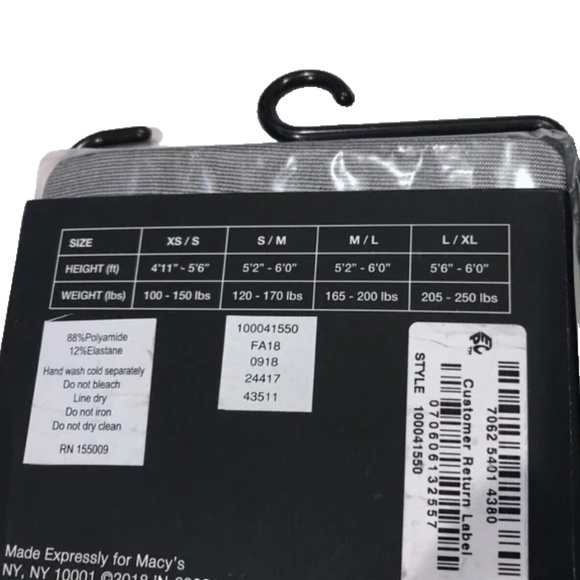 Women's INC International Concepts Striped Mock Thigh-High Tights Black - Picture 7 of 7